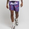 Double-layer sublimated mesh basketball shorts with breathable fabric, side pockets for casual wear.
